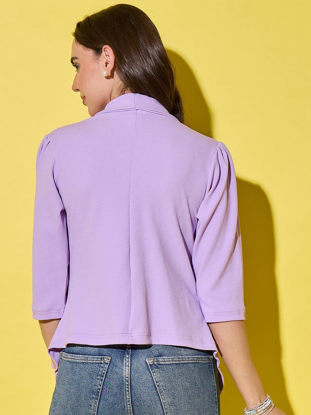 Sleek Open Front Solid Women's Blazer-3547-3547