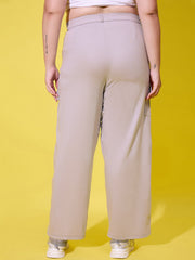 Relaxed Fit Plus Size Women Cargo Trouser Pant with Side Pockets-3390PLUS-3390PLUS