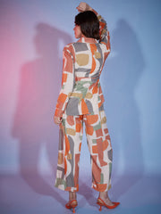 Geometric Print Colorful Rayon Women's 2 Piece Outfits |Shirt Palazzo Set| Co-Ord Set-3336N2