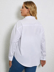 Solid Rayon Plus Size Women Formal Shirt-3038PLUS