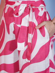 Abstract Print Rayon Women's 2 Piece Dress | Shirt Palazzo Set |Co-Ord Set-3333