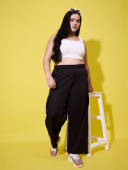 Relaxed Fit Plus Size Women Cargo Trouser Pant with Side Pockets-3390PLUS-3390PLUS