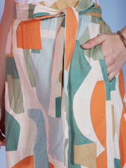 Geometric Print Colorful Rayon Women's 2 Piece Outfits |Shirt Palazzo Set| Co-Ord Set-3337N3