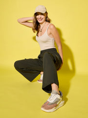 Women Loose Fit Parachute Trousers | High Waist Cargo Trouser Pant-3530-3443