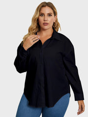Solid Rayon Plus Size Women Formal Shirt-3038PLUS