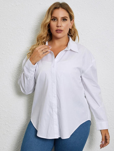 Solid Rayon Plus Size Women Formal Shirt-3037PLUS
