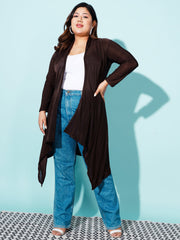 Solid Women Plus Size Long Shrug-1968PLUS