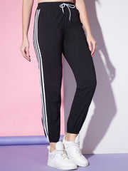 Toko Twill Women Mid-Rise Joggers Track Pant with Contrast Taping-3311