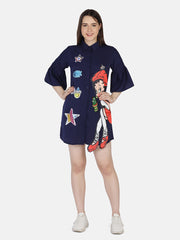 Crepe Printed Women Long Shirt-2958-2963