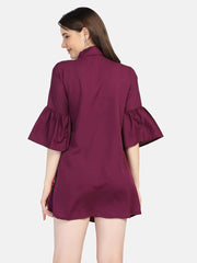 Crepe Printed Women Long Shirt-2959-2963