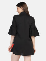 Crepe Printed Women Long Shirt-2960-2963