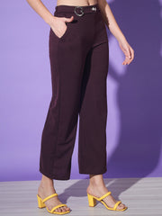 Solid Lycra Women Trouser Pant-3143