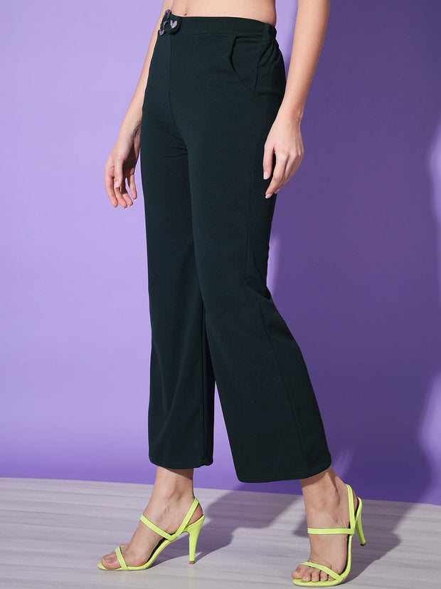 Solid Lycra Women Trouser Pant-3147