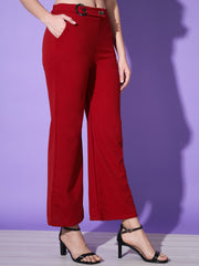 Solid Lycra Women Trouser Pant-3142