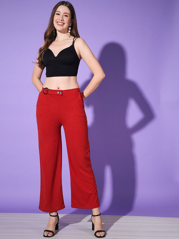 Solid Lycra Women Trouser Pant-3142