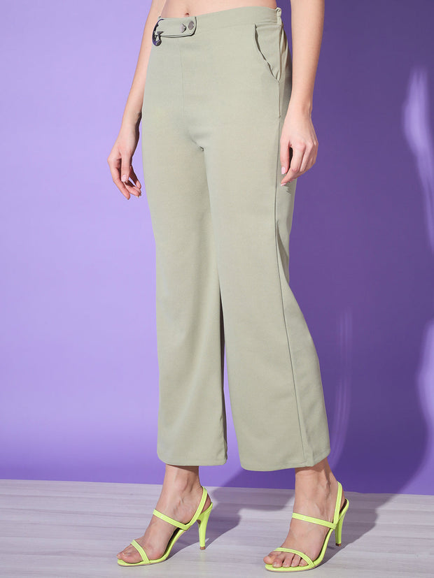 Solid Lycra Women Trouser Pant-3146