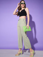 Solid Lycra Women Trouser Pant-3147