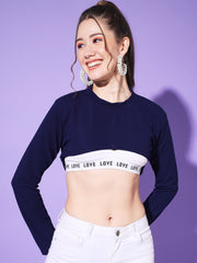 Round Neck Stylish Women Bust Crop Top-3130-3131