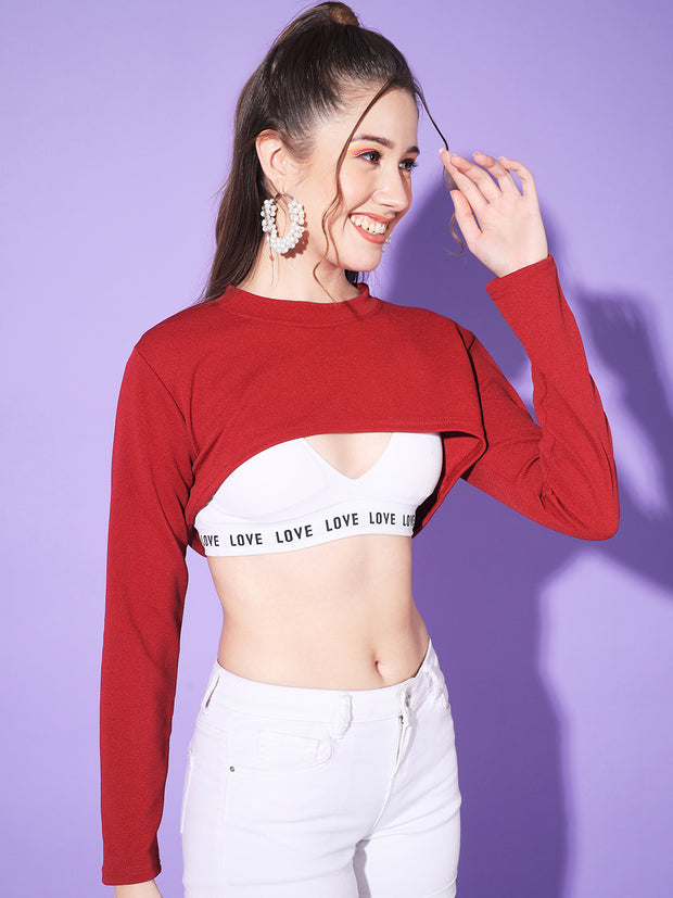 Round Neck Stylish Women Bust Crop Top-3126-3131