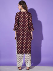 Rayon Ethnic Printed Women Jaipuri Kurta Pyjama Set-3186