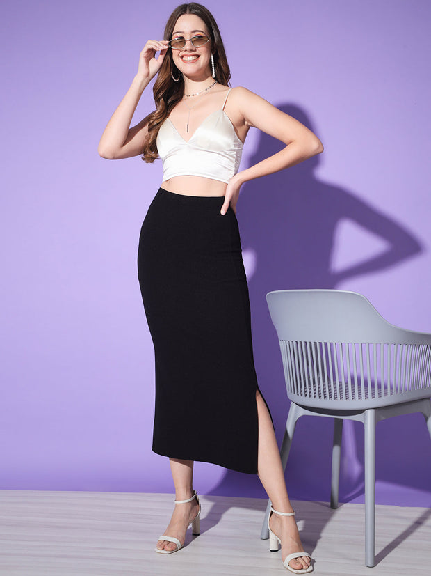 Below Knee Slit Women Pencil Skirt-3134-3137