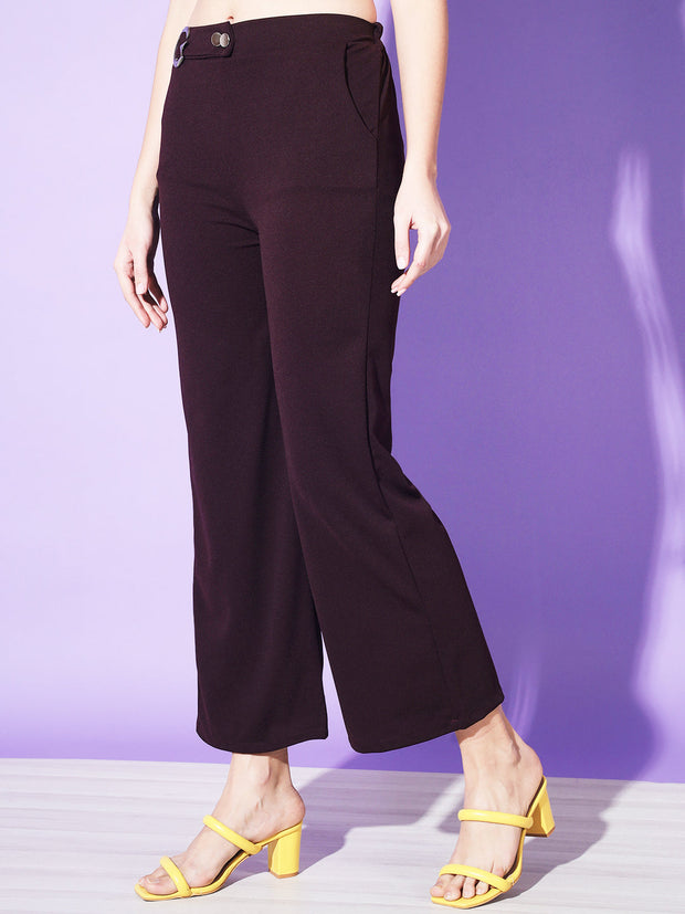 Solid Lycra Women Trouser Pant-3145