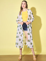 Georgette Floral Print Women Long Shrug-3046-3049