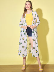 Georgette Floral Print Women Long Shrug-3048-3049