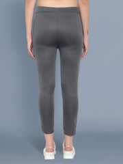 Cotton Lycra Grey Skinny Womens Trouser Pant-2581