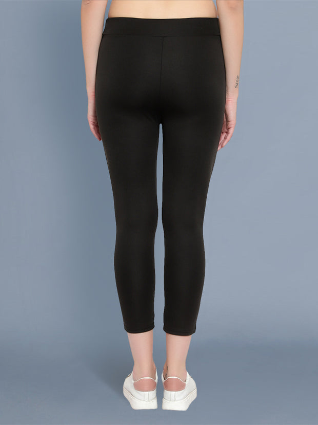 Cotton Lycra Black Skinny Womens Trouser Pant-2576