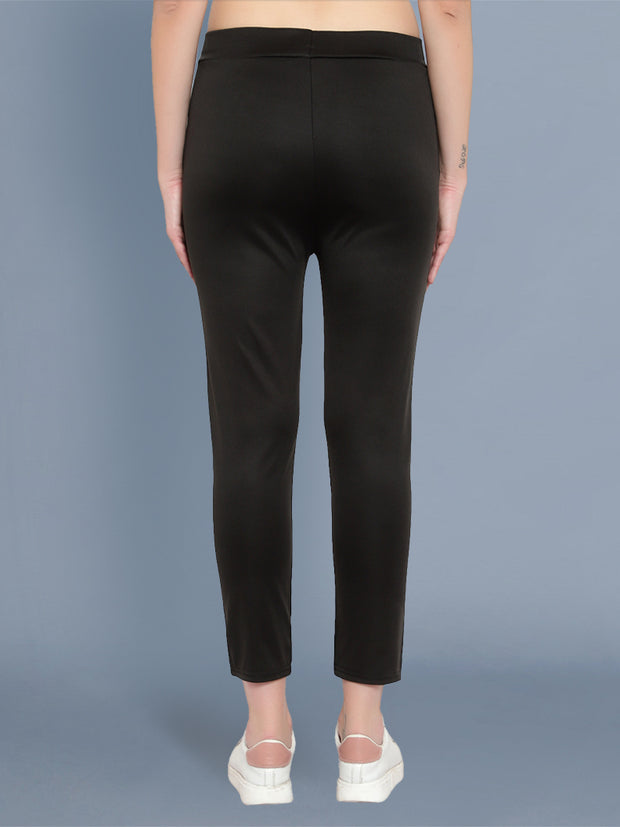 Cotton Lycra Black Skinny Womens Trouser Pant-2583