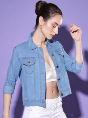 Solid Full Sleeve Women Denim Shirt-2612D-2612D