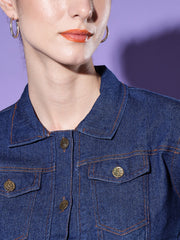 Solid Full Sleeve Women Denim Shirt-2611D-2612D