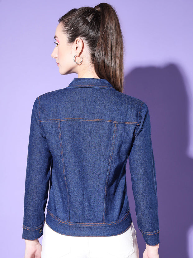 Solid Women Denim Jacket-2612C-2612C