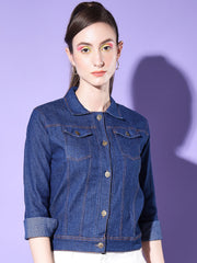 Solid Women Denim Jacket-2612C-2612C