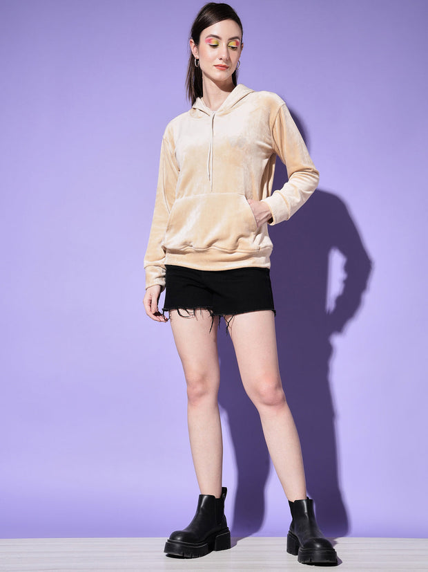 Velvet Solid Women Sweatshirt Hoodie-2995-2998