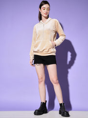 Velvet Solid Women Sweatshirt Hoodie-2996-2998