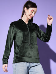 Velvet Solid Women Sweatshirt Hoodie-2990-2998