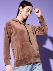 Velvet Solid Women Sweatshirt Hoodie-2996-2998