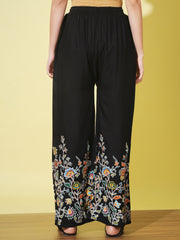 Floral Bird Print Rayon Women Palazzo Pant-3060-3063