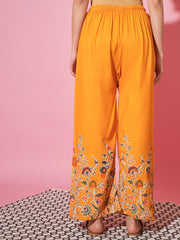 Floral Bird Print Rayon Women Palazzo Pant-3060-3063