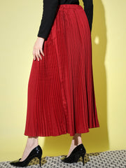 Crepe Pleated Women Skirt-3006-3006