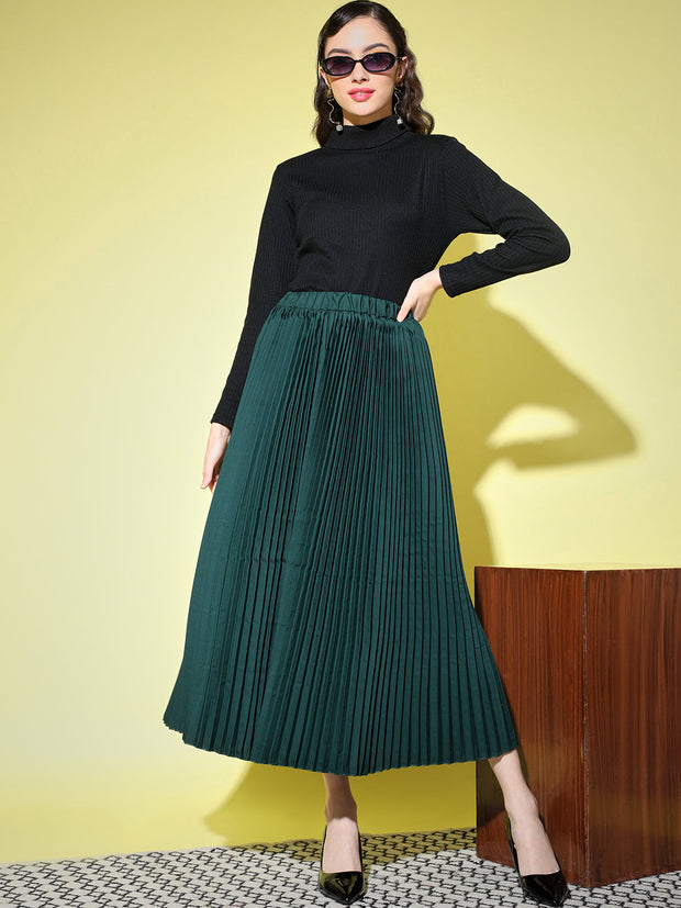 Crepe Pleated Women Skirt-3003-3006