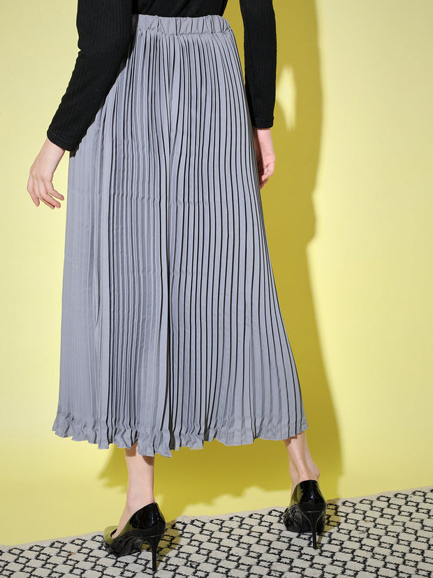 Crepe Pleated Women Skirt-3003-3006
