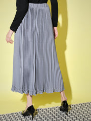 Crepe Pleated Women Skirt-3006-3006