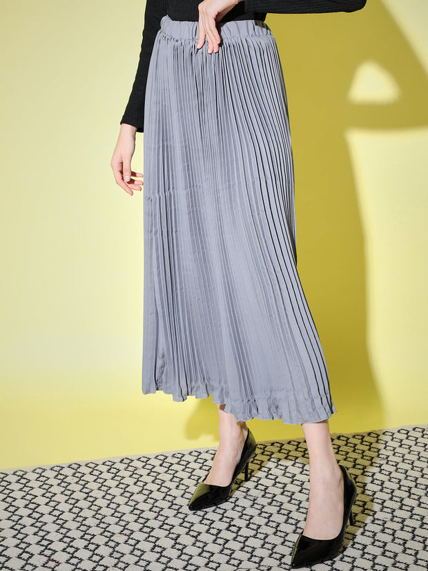 Crepe Pleated Women Skirt-3004-3006