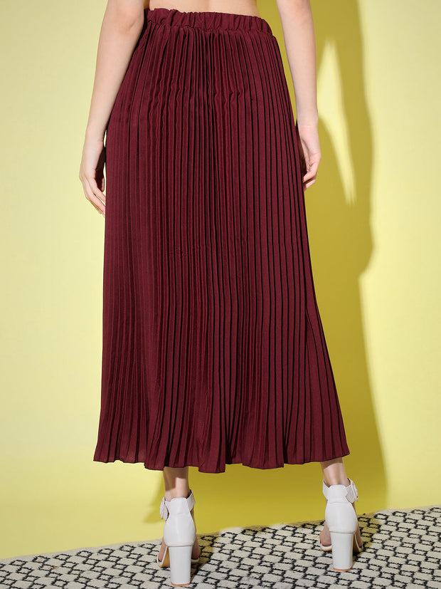 Crepe Pleated Women Skirt-3005-3006