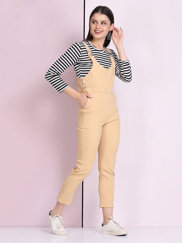 Dungaree Pant with Striped Top