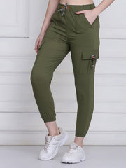 Dark Green Toko Lycra Jogger Pant For Women-2778