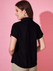Solid Rayon Half Sleeve Women Formal Shirt-3267-3269